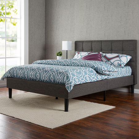 Zinus Upholstered Square Stitched Platform Bed Review